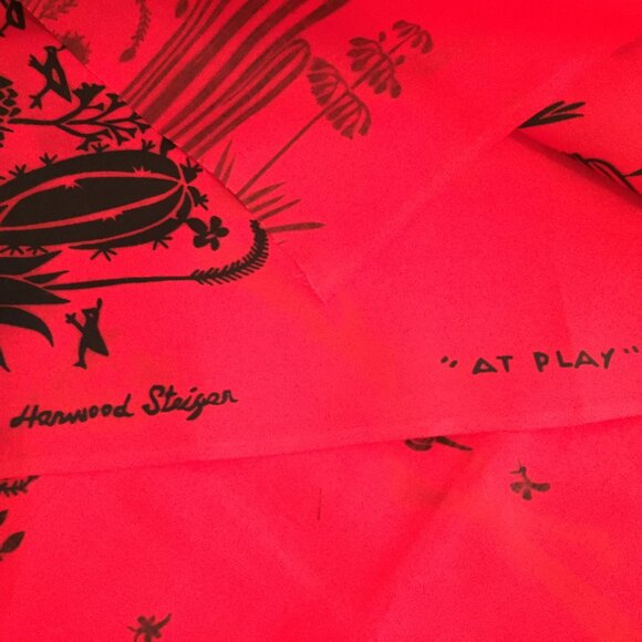 Vintage MCM Harwood Steiger Roadrunner Fabric "AT PLAY" 44”x 90” REMNANT 2.5 YD - Picture 2 of 3